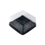 Square Cake Dome Container, Black Base