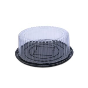 Clear Cake Dome Container, Black Base 10"