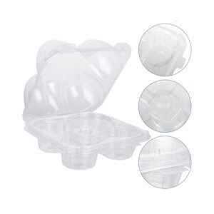 Clear 4-Cup Cupcake Container with Dome