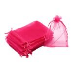 Hot Pink Organza Favour Bag – 12 x 9cm