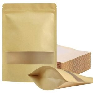 Kraft Ziplock Stand-Up Bag 1kg – 20 x 30cm